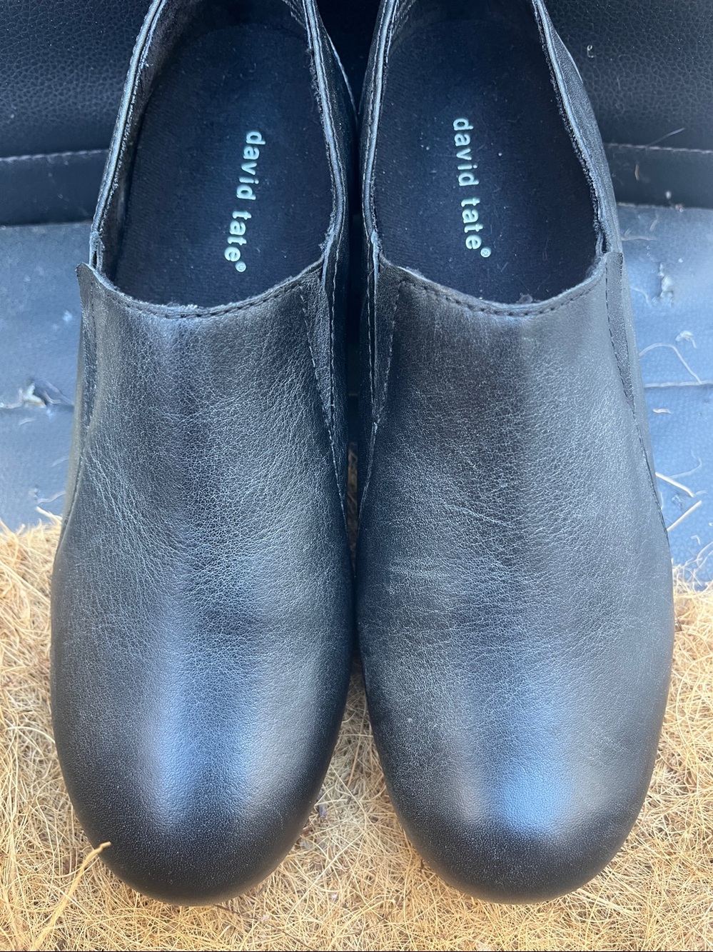 David Tate Black Slip-On Loafers
